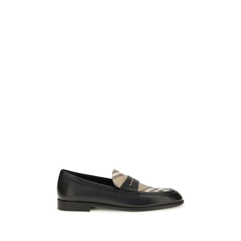 Burberry Black Lamb Ovis Aries Slip-On Women's Loafers
